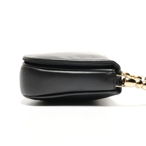 Christian Dior Marispearl Leather Shoulder Bag black WS27145