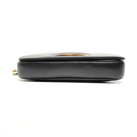 Christian Dior Marispearl Leather Shoulder Bag black WS27145