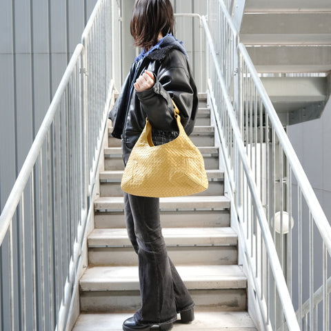 BOTTEGAVENETA INTRECCIATO Hobo Shoulder Bag yellow WS27146