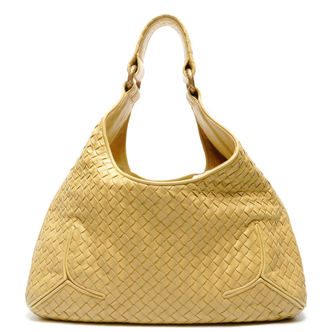BOTTEGAVENETA INTRECCIATO Hobo Shoulder Bag yellow WS27146