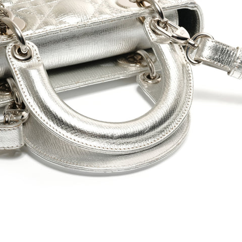 Christian Dior My Lady Dior Silver Metal Shoulder Bag Silver WS27147