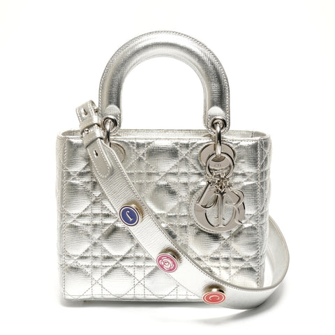 Christian Dior My Lady Dior Silver Metal Shoulder Bag Silver WS27147