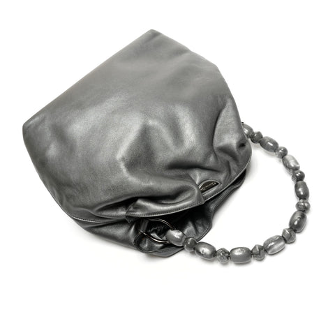 Christian Dior Marispearl Leather Handbag gray WS27148