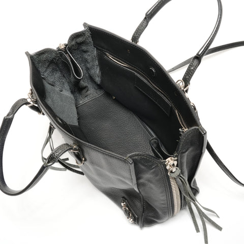 BALENCIAGA Mini Paper Leather 2way Shoulder Bag black WS27151