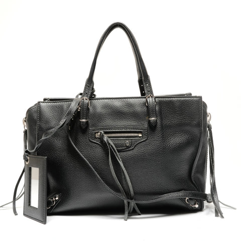 BALENCIAGA Mini Paper Leather 2way Shoulder Bag black WS27151