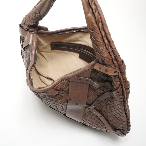 BOTTEGAVENETA INTRECCIATO Hobo Handbag Brown WS27155