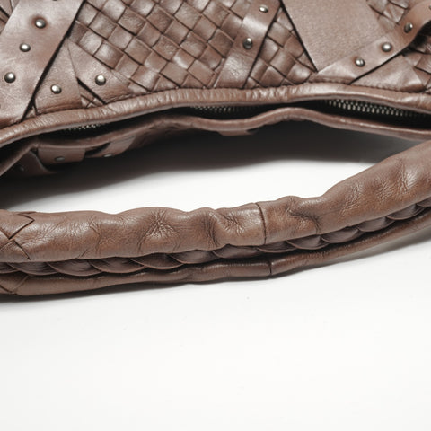 BOTTEGAVENETA INTRECCIATO Hobo Handbag Brown WS27155