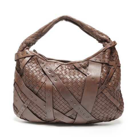 BOTTEGAVENETA INTRECCIATO Hobo Handbag Brown WS27155