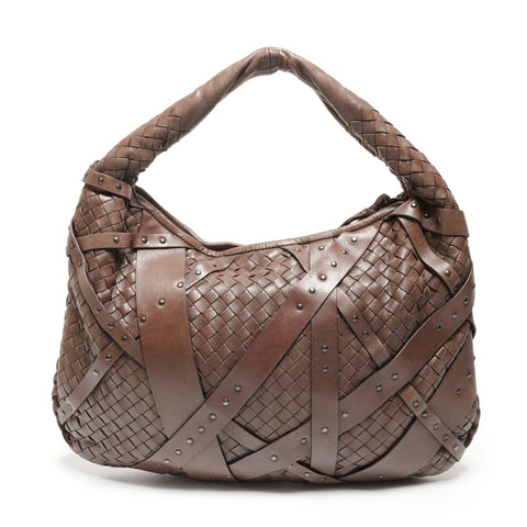 BOTTEGAVENETA INTRECCIATO Hobo Handbag Brown WS27155