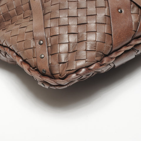 BOTTEGAVENETA INTRECCIATO Hobo Handbag Brown WS27155