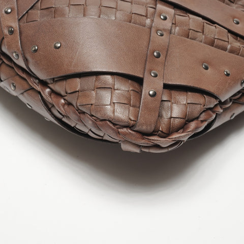 BOTTEGAVENETA INTRECCIATO Hobo Handbag Brown WS27155