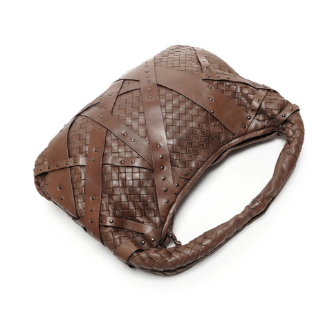 BOTTEGAVENETA INTRECCIATO Hobo Handbag Brown WS27155