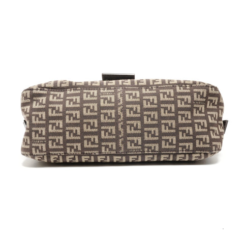 FENDI Zucchino Mamma Bucket Canvas Shoulder Bag Brown WS27156