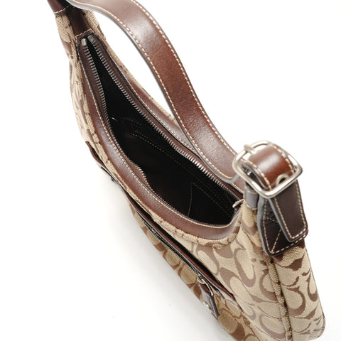 COACH Signature canvas Shoulder Bag Brown WS27159