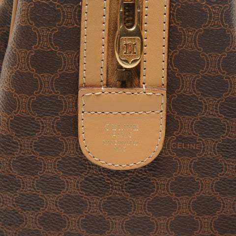 CELINE Macadam PVC 2-way Boston bag Shoulder Bag Brown WS27163