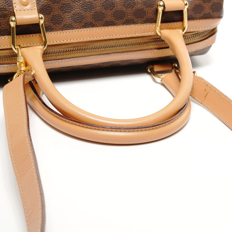 CELINE Macadam PVC 2-way Boston bag Shoulder Bag Brown WS27163