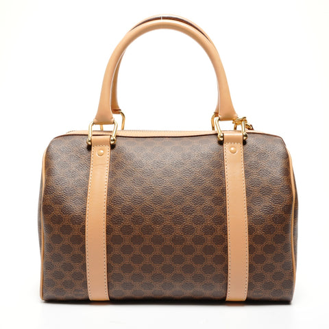 CELINE Macadam PVC 2-way Boston bag Shoulder Bag Brown WS27163