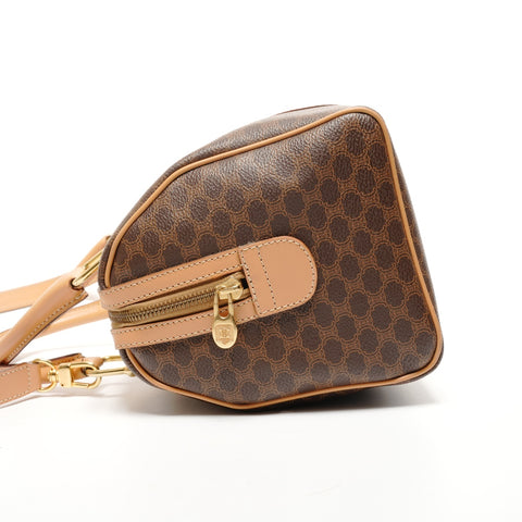 CELINE Macadam PVC 2-way Boston bag Shoulder Bag Brown WS27163