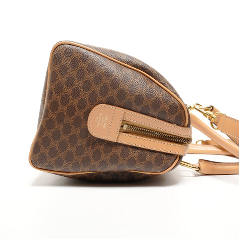 CELINE Macadam PVC 2-way Boston bag Shoulder Bag Brown WS27163