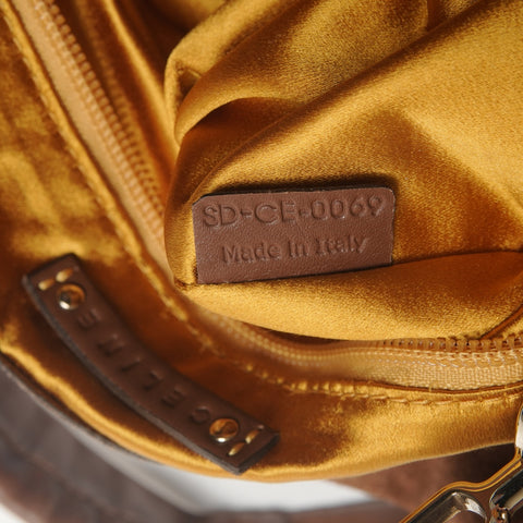 CELINE Fringe Suede Shoulder Bag Brown WS27165