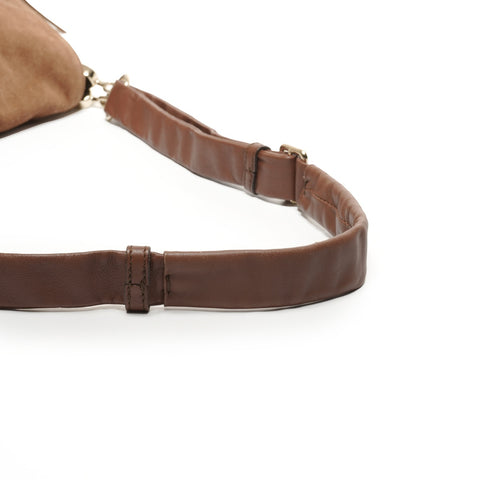 CELINE Fringe Suede Shoulder Bag Brown WS27165