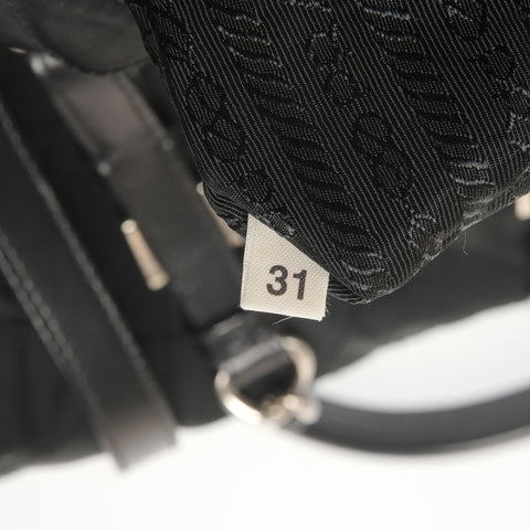 PRADA Nylon quilted Chain Shoulder Bag black WS27166