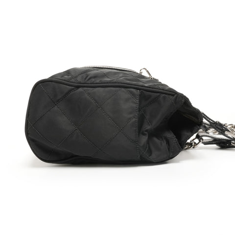 PRADA Nylon quilted Chain Shoulder Bag black WS27166