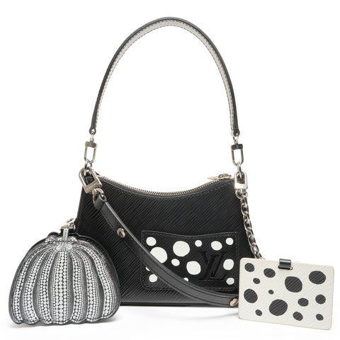LOUIS VUITTON Epi Yayoi Kusama Mallerini Shoulder Bag black WS27168