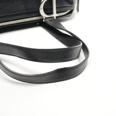 Christian Dior Leather D charm Handbag black WS27169
