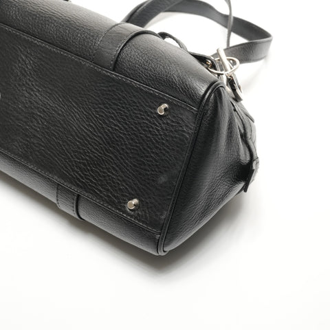 Christian Dior Leather D charm Handbag black WS27169