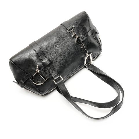 Christian Dior Leather D charm Handbag black WS27169