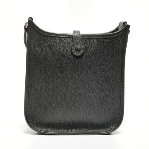 HERMES Evelyn TPM Epsom □I stamped 2005 Shoulder Bag black WS27171