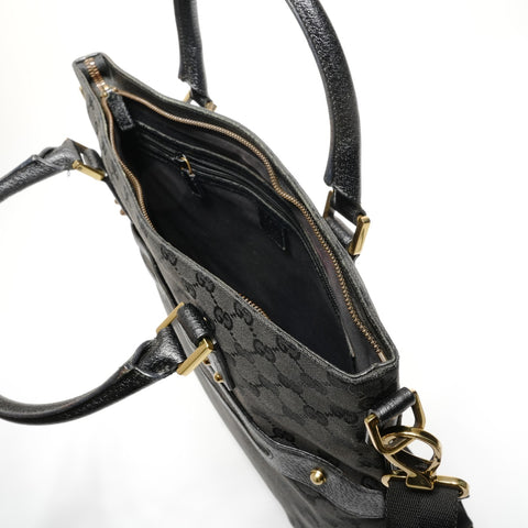 GUCCI GG canvas 2way Tote Bag black WS27172