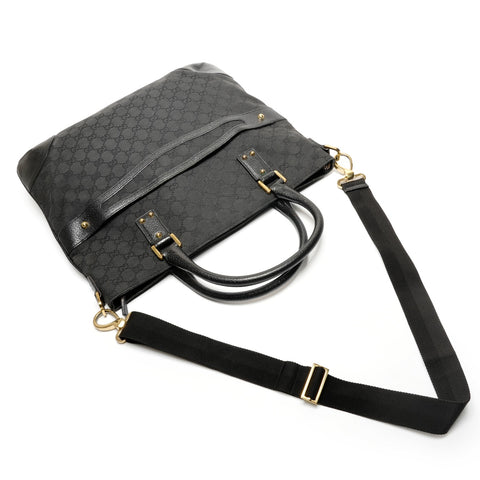 GUCCI GG canvas 2way Tote Bag black WS27172
