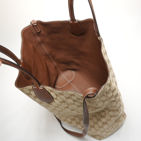 GUCCI GG canvas leather reversible Tote Bag beige WS27175