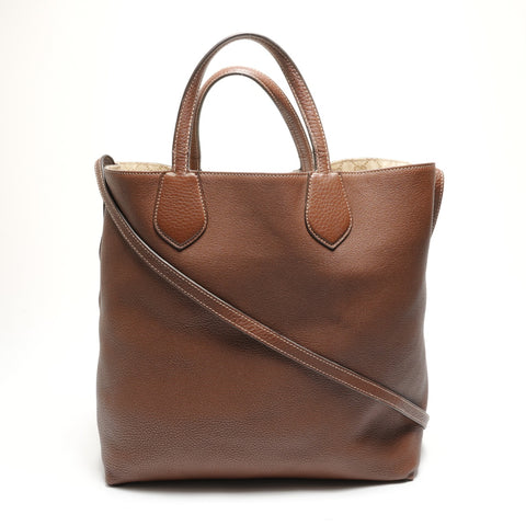 GUCCI GG canvas leather reversible Tote Bag beige WS27175