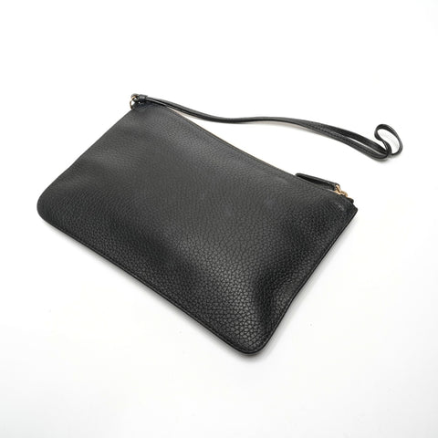 Christian Dior 2014 Diorissimo Leather 2-way Bag with Pouch Handbag black WS27176