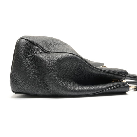 Christian Dior 2014 Diorissimo Leather 2-way Bag with Pouch Handbag black WS27176