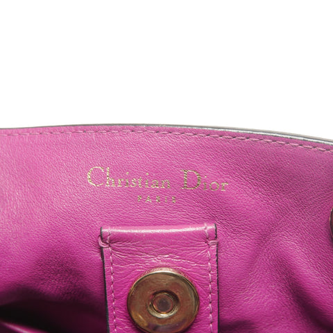 Christian Dior 2014 Diorissimo Leather 2-way Bag with Pouch Handbag black WS27176