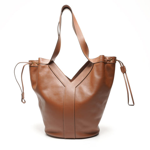 YVES SAINT LAURENT YSL Y Hobo Tote Bag Brown WS27177