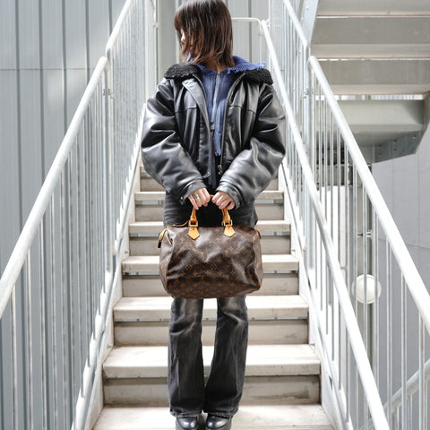LOUIS VUITTON 1997 Monogram Speedy 30 Handbag Brown WS27178
