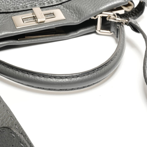 FENDI Leather Peekaboo 2way Selleria Handbag gray WS27179