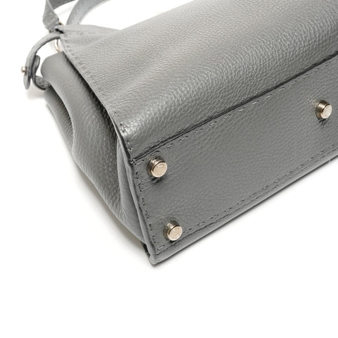 FENDI Leather Peekaboo 2way Selleria Handbag gray WS27179