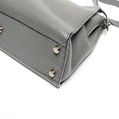 FENDI Leather Peekaboo 2way Selleria Handbag gray WS27179