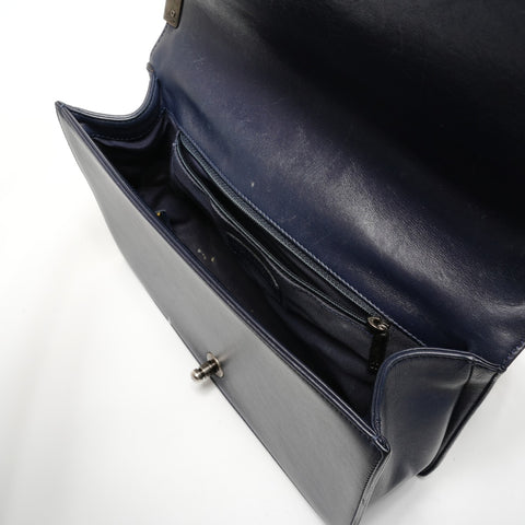 CHANEL Item No. 19 Boy Chanel Lambskin Shoulder Bag Navy WS27180