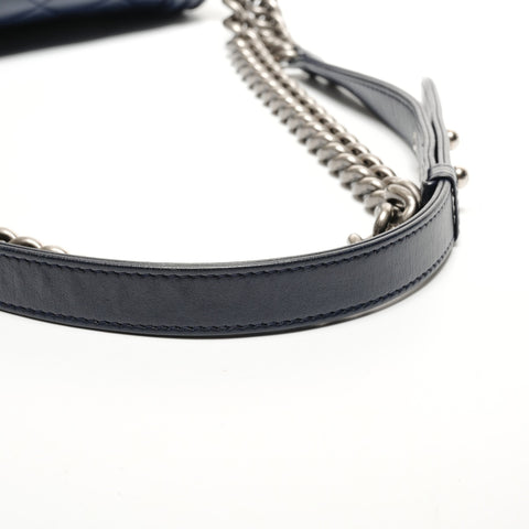 CHANEL Item No. 19 Boy Chanel Lambskin Shoulder Bag Navy WS27180