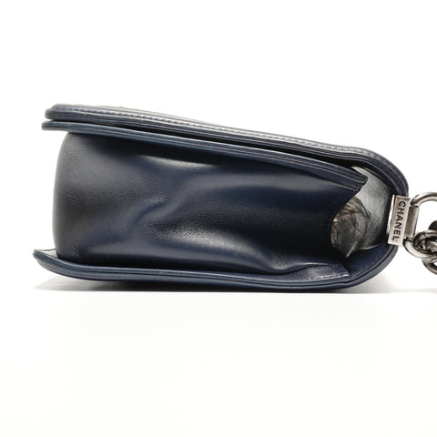 CHANEL Item No. 19 Boy Chanel Lambskin Shoulder Bag Navy WS27180
