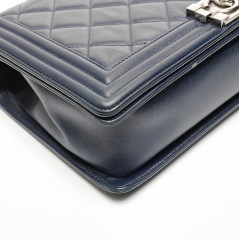 CHANEL Item No. 19 Boy Chanel Lambskin Shoulder Bag Navy WS27180