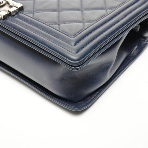 CHANEL Item No. 19 Boy Chanel Lambskin Shoulder Bag Navy WS27180