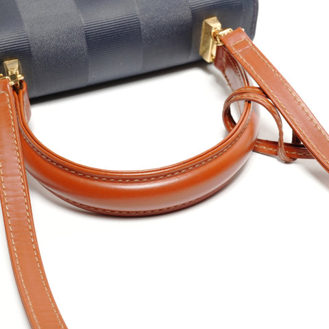 FENDI Pecan PVC 2-way Handbag Navy WS27181